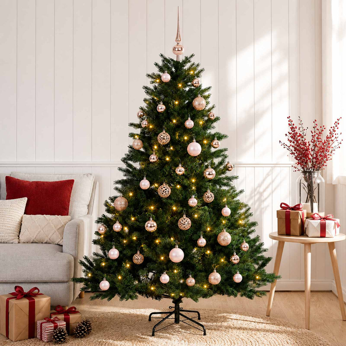 Dirbtinė kalėdinė eglutė su rutuliuku 150 cm 150 LED