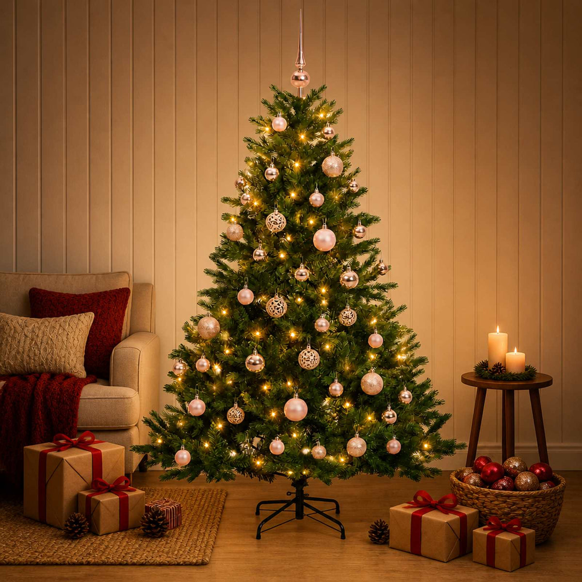 Dirbtinė kalėdinė eglutė su rutuliuku 120 cm 150 LED