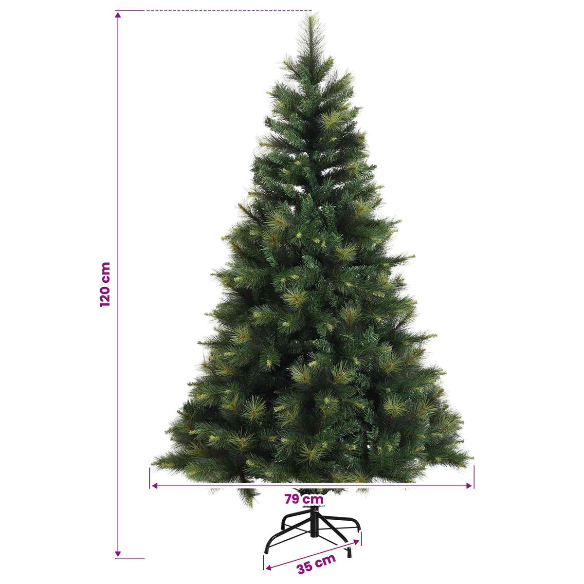 Dirbtinė kalėdinė eglutė su rutuliuku 120 cm 150 LED