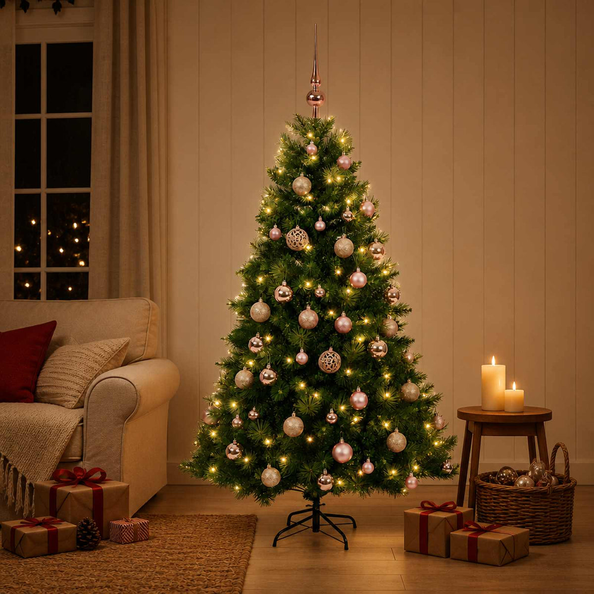 Dirbtinė kalėdinė eglutė su rutuliuku 150 cm 150 LED