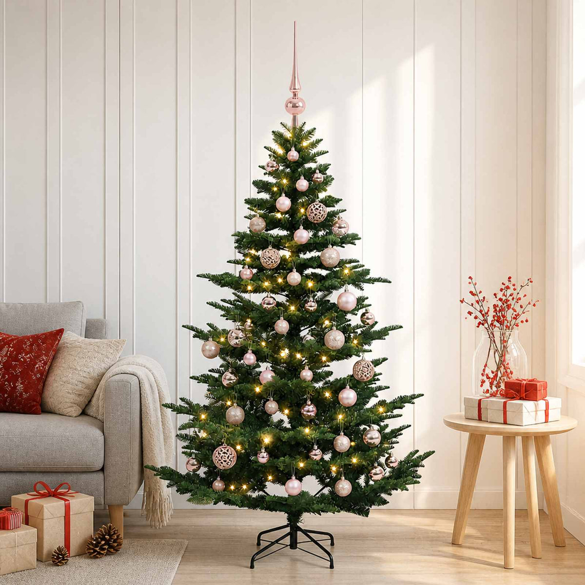 Dirbtinė kalėdinė eglutė su rutuliuku 120 cm 150 LED