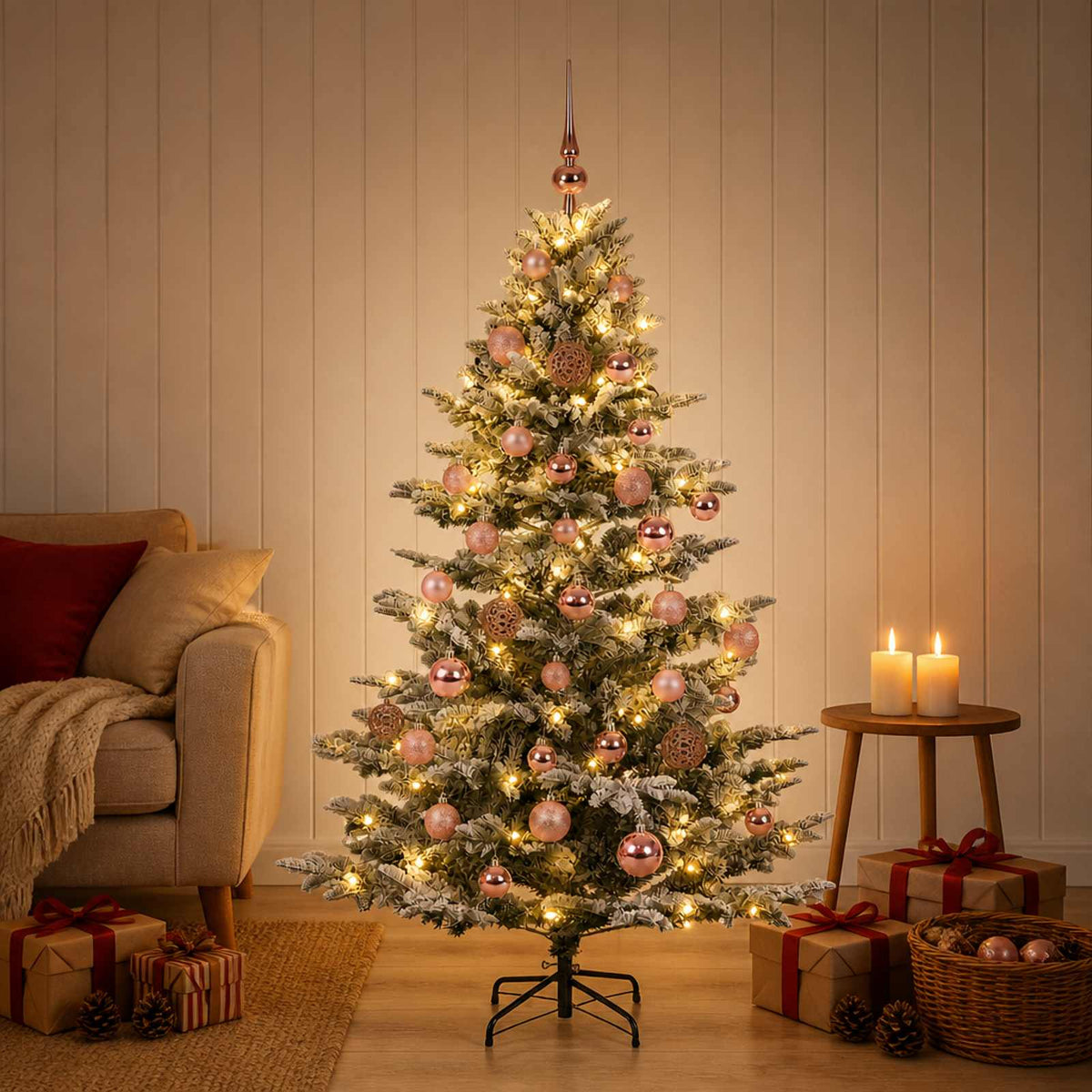 Dirbtinė kalėdinė eglutė su rutuliuku 120 cm 150 LED