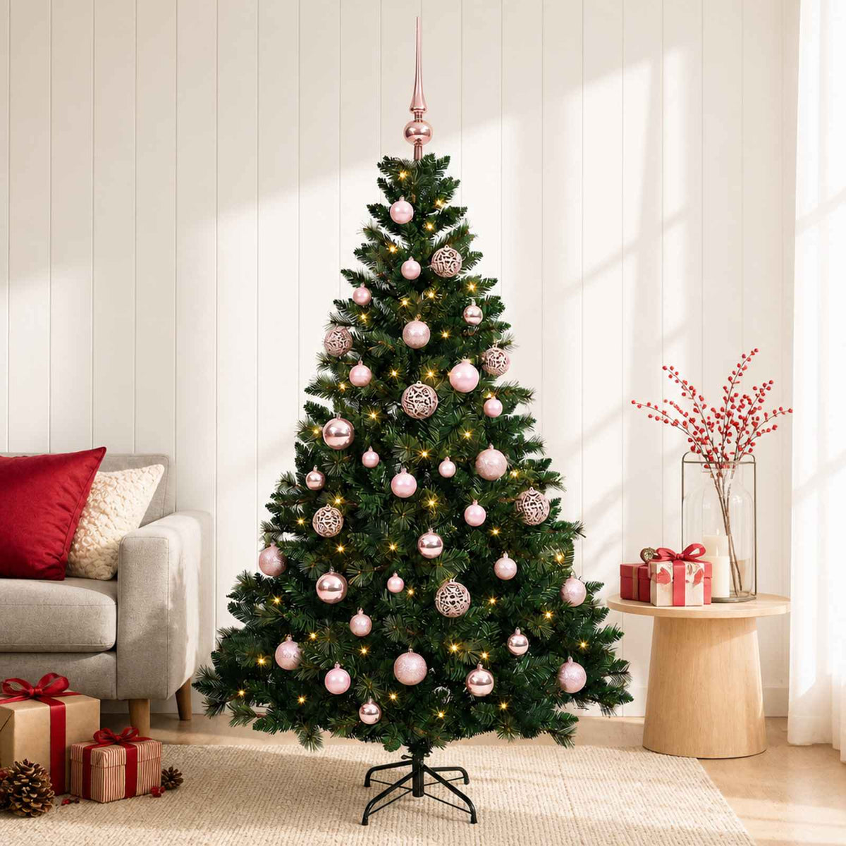 Dirbtinė Kalėdų eglutė su burbulais 150 cm 150 LED Šilta balta
