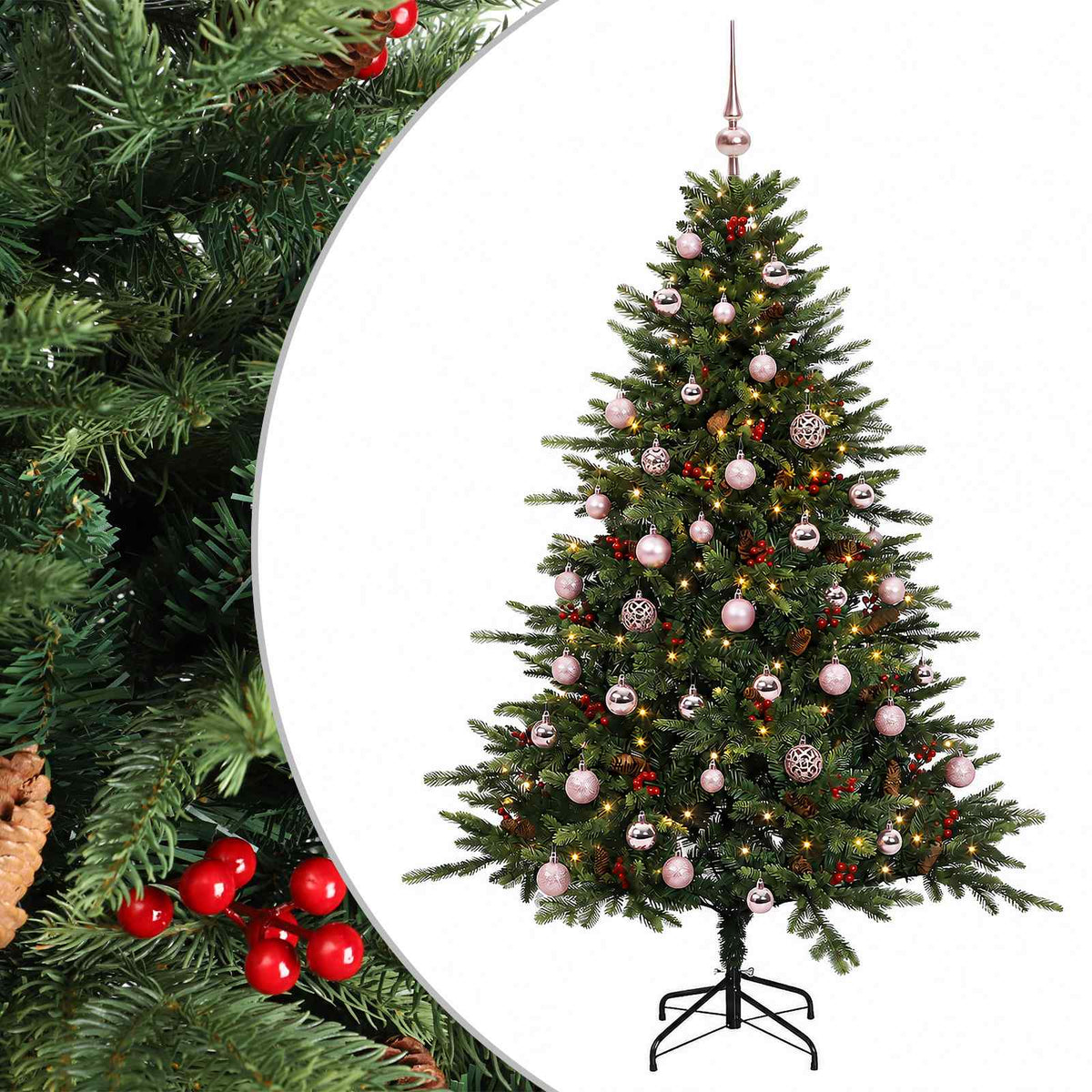 Dirbtinė kalėdinė eglutė su rutuliuku 150 cm 150 LED