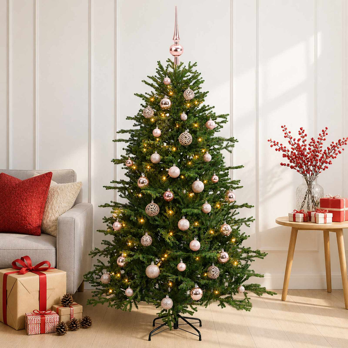 Dirbtinė kalėdinė eglutė su rutuliuku 150 cm 150 LED