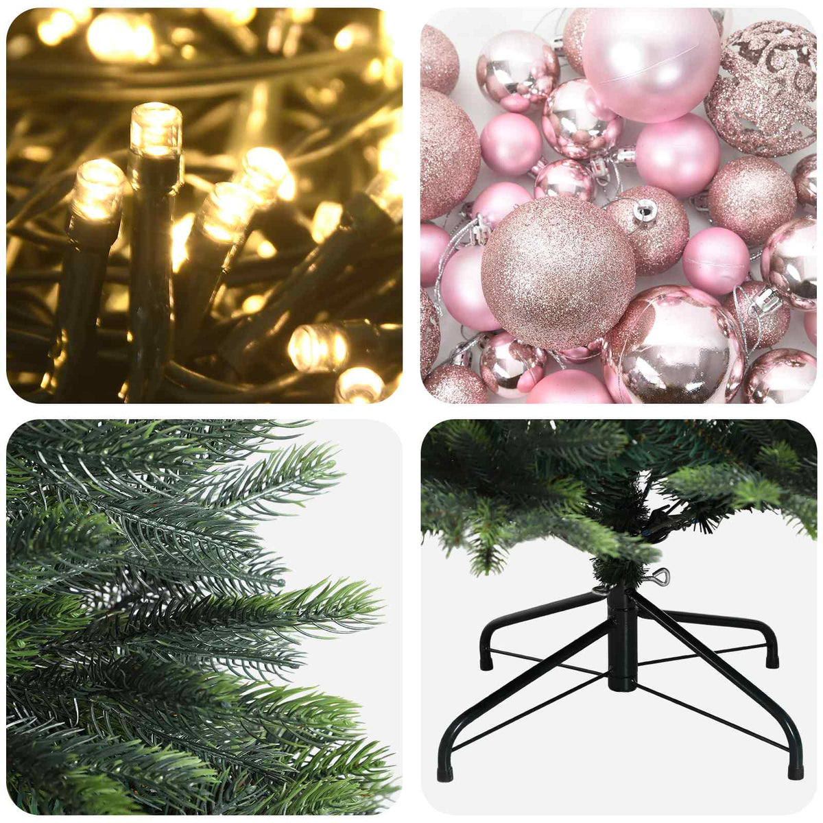 Dirbtinė Kalėdų eglutė su burbulais 120 cm 150 LED Šilta balta