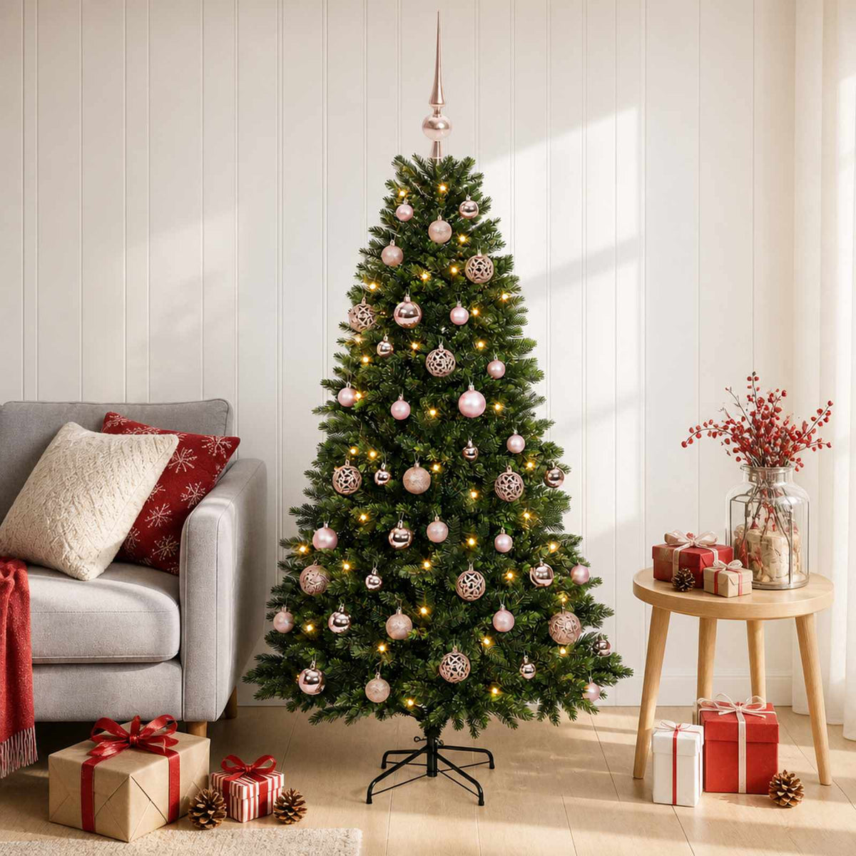 Dirbtinė Kalėdų eglutė su burbulais 150 cm 150 LED Šilta balta