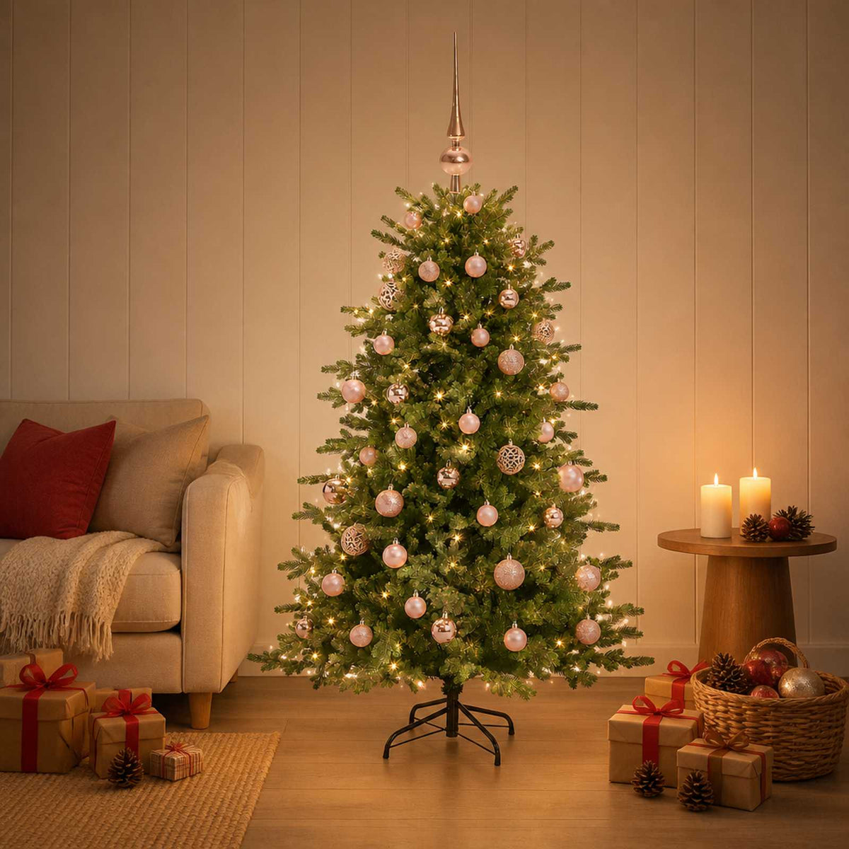 Dirbtinė kalėdinė eglutė su rutuliuku 150 cm 150 LED