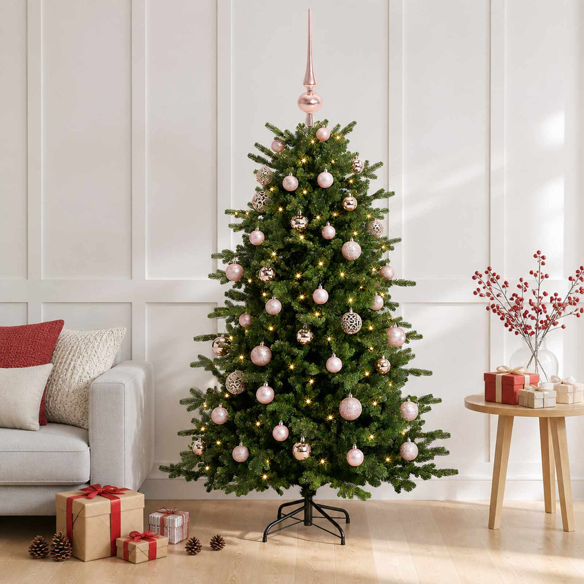 Dirbtinė kalėdinė eglutė su rutuliuku 120 cm 150 LED