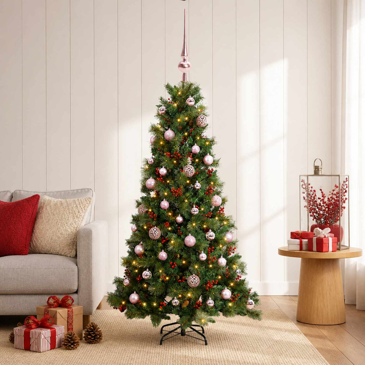 Dirbtinė kalėdinė eglutė su rutuliuku 150 cm 150 LED