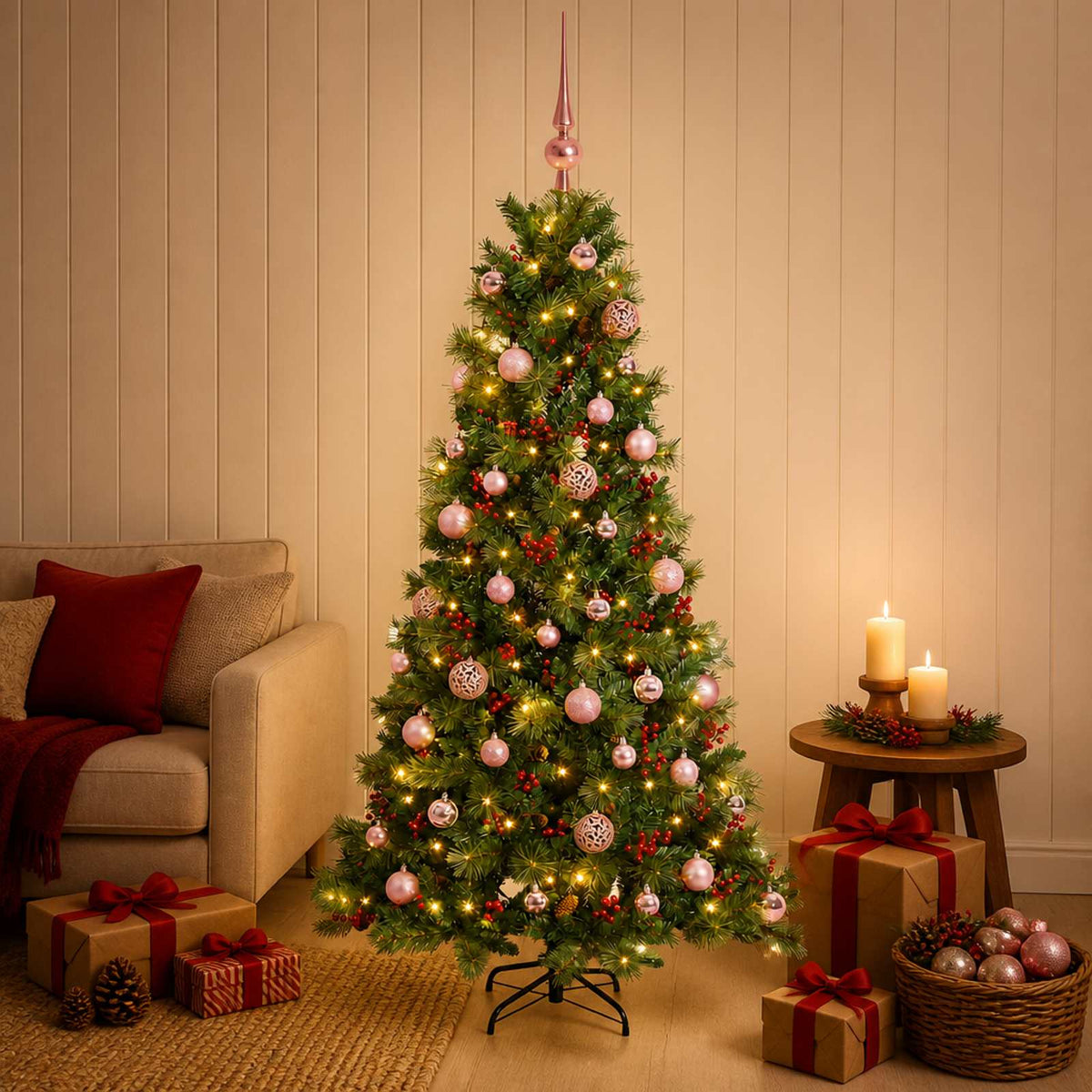 Dirbtinė kalėdinė eglutė su rutuliuku 150 cm 150 LED