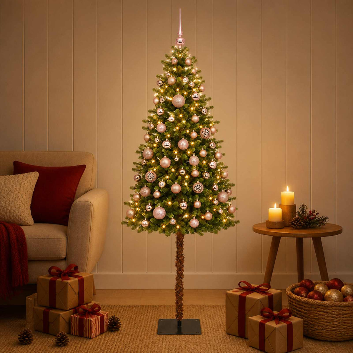 Dirbtinė Kalėdų eglutė su burbulais 120 cm 150 LED Šilta balta