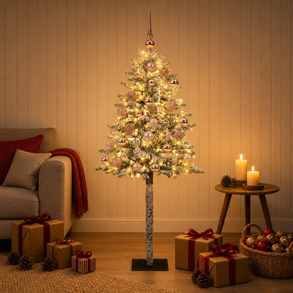 Dirbtinė Kalėdų eglutė su burbulais 150 cm 150 LED Šilta balta