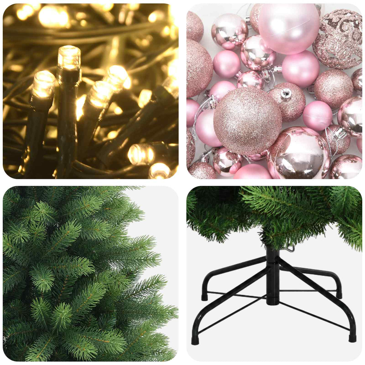 Dirbtinė Kalėdų eglutė su burbulais 120 cm 150 LED Šilta balta