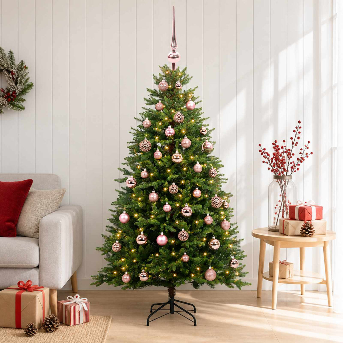 Dirbtinė Kalėdų eglutė su burbulais 120 cm 150 LED Šilta balta
