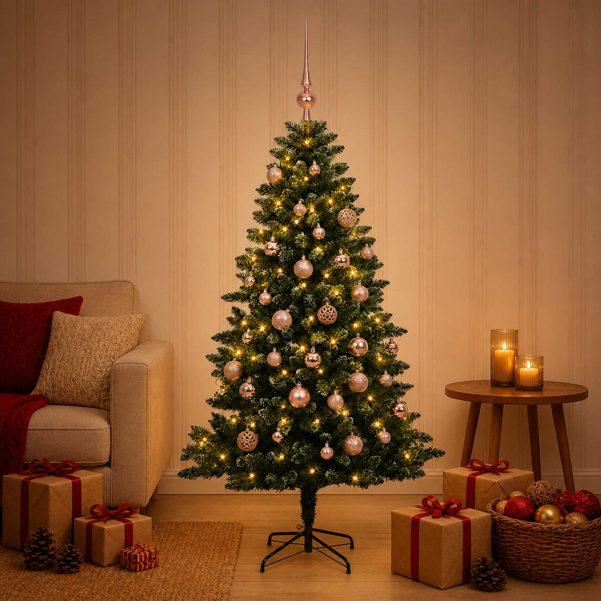 Dirbtinė Kalėdų eglutė su burbulais 150 cm 150 LED Šilta balta