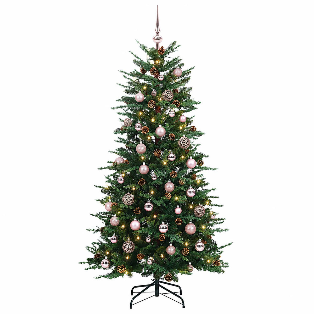 Dirbtinė Sulankstoma Kalėdų Eglutė 120 cm 150 LED Šilta balta