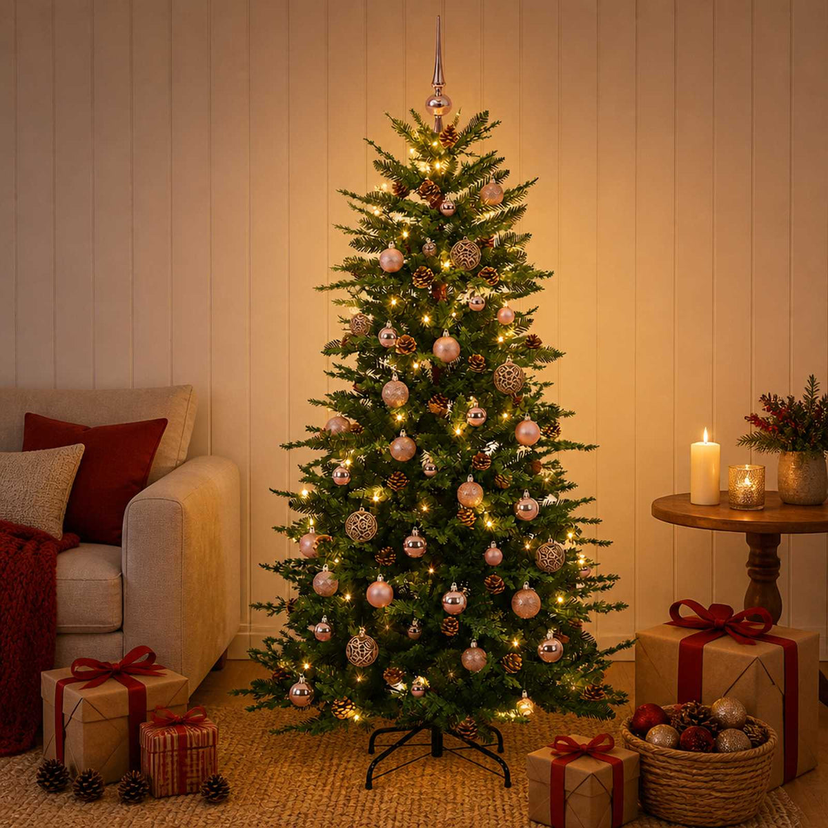 Dirbtinė Sulankstoma Kalėdų Eglutė 150 cm 150 LED Šilta balta