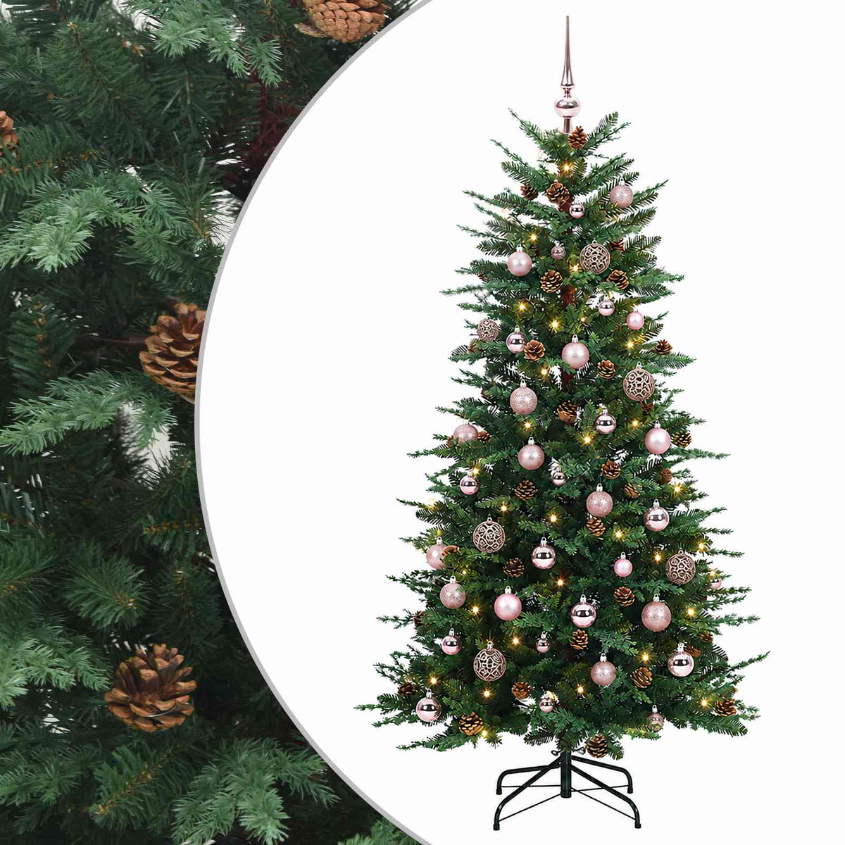 Dirbtinė Sulankstoma Kalėdų Eglutė 150 cm 150 LED Šilta balta