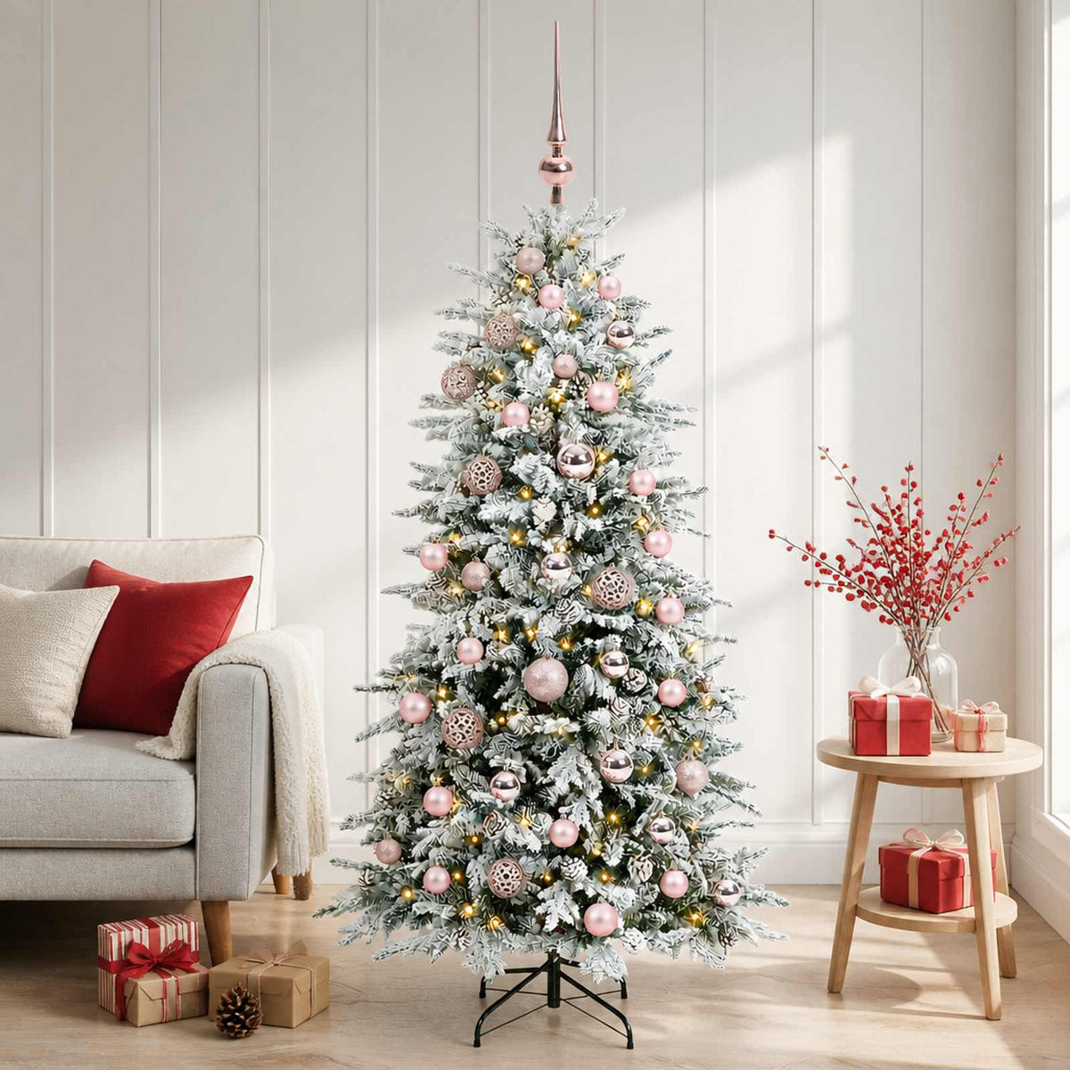 Dirbtinė Sulankstoma Kalėdų Eglutė 120 cm 150 LED Šilta balta