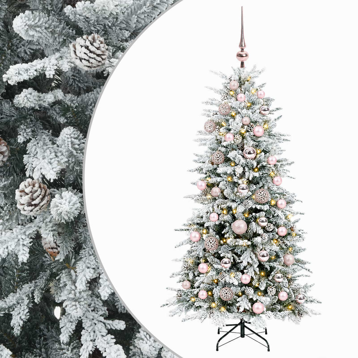 Dirbtinė Sulankstoma Kalėdų Eglutė 150 cm 150 LED Šilta balta