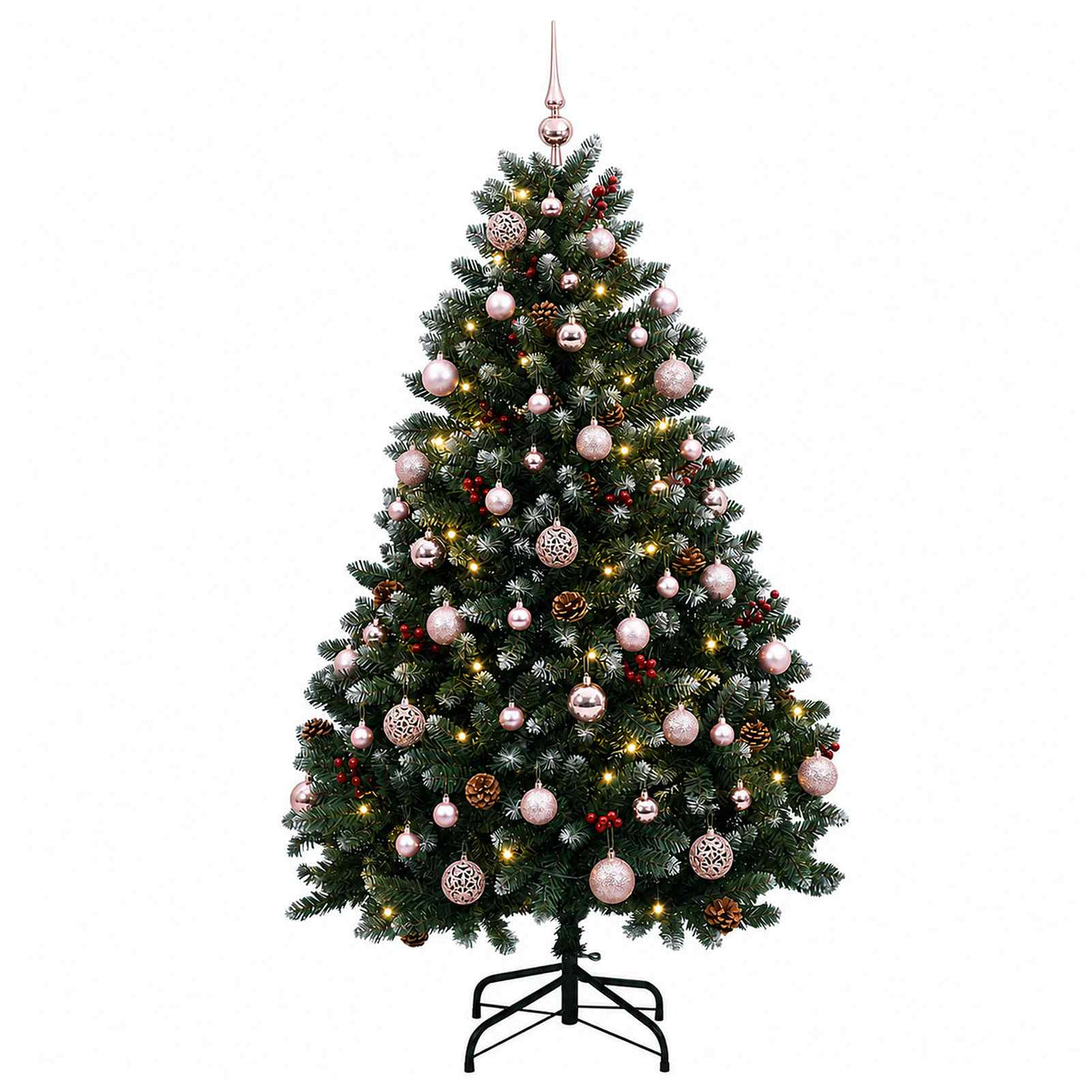Dirbtinė žalia Kalėdų eglutė su žaisliukais 120 cm 150 LED