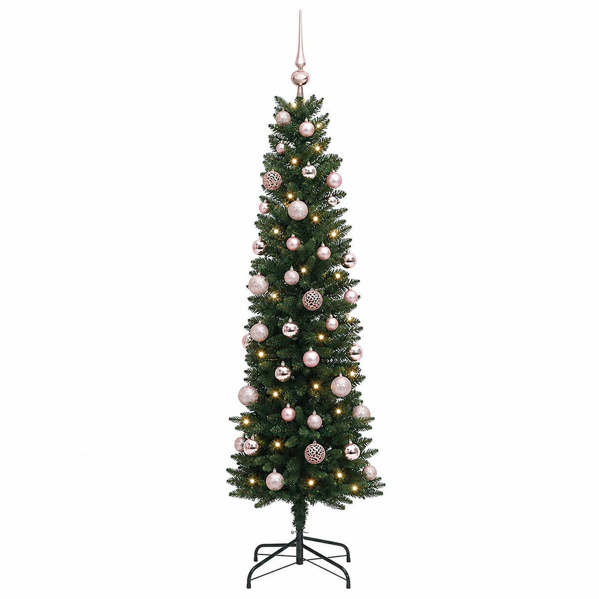 Dirbtinė siaura kalėdinė eglutė su žaisliuku 150 cm 150 LED
