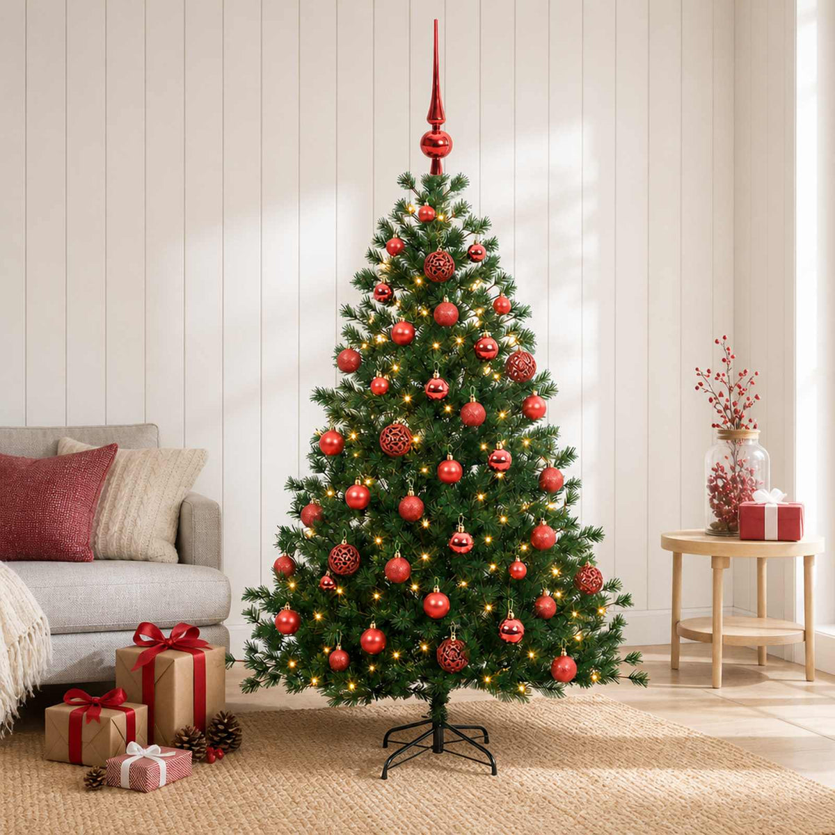 Dirbtinė kalėdinė eglutė su rutuliuku 120 cm 150 LED
