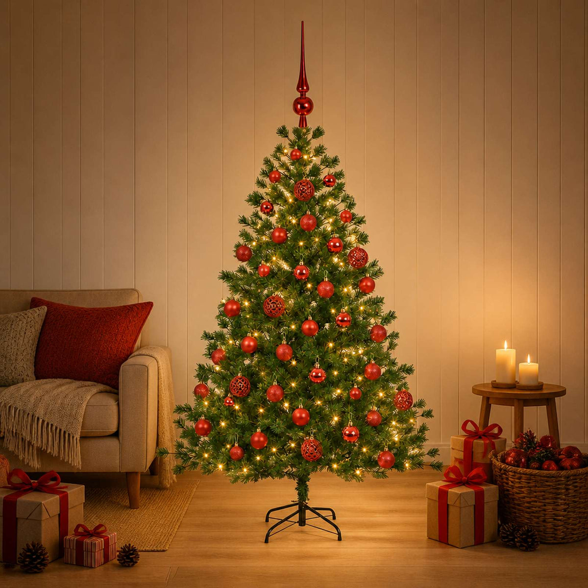Dirbtinė kalėdinė eglutė su rutuliuku 150 cm 150 LED
