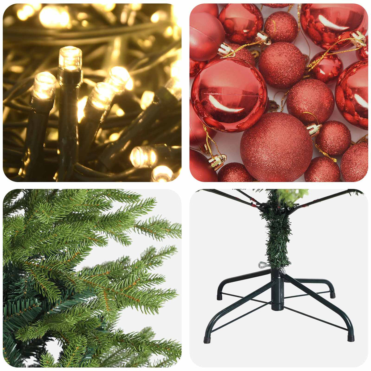 Dirbtinė Kalėdų eglutė su burbulais 120 cm 150 LED Šilta balta