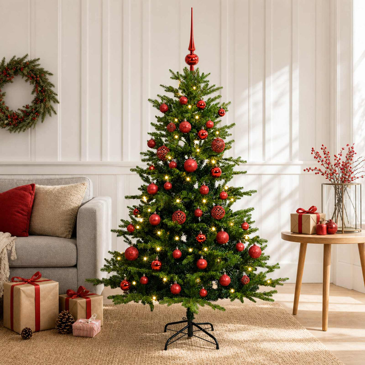 Dirbtinė Kalėdų eglutė su burbulais 150 cm 150 LED Šilta balta