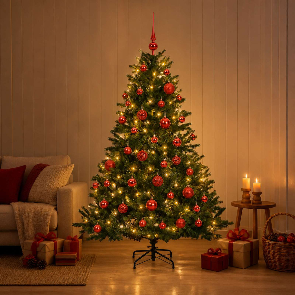 Dirbtinė kalėdinė eglutė su rutuliuku 120 cm 150 LED