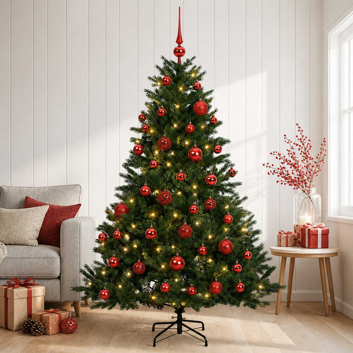 Dirbtinė kalėdinė eglutė su rutuliuku 120 cm 150 LED