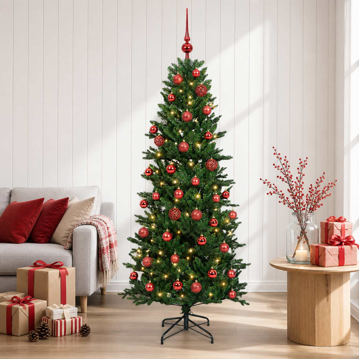 Dirbtinė kalėdinė eglutė su rutuliuku 150 cm 150 LED