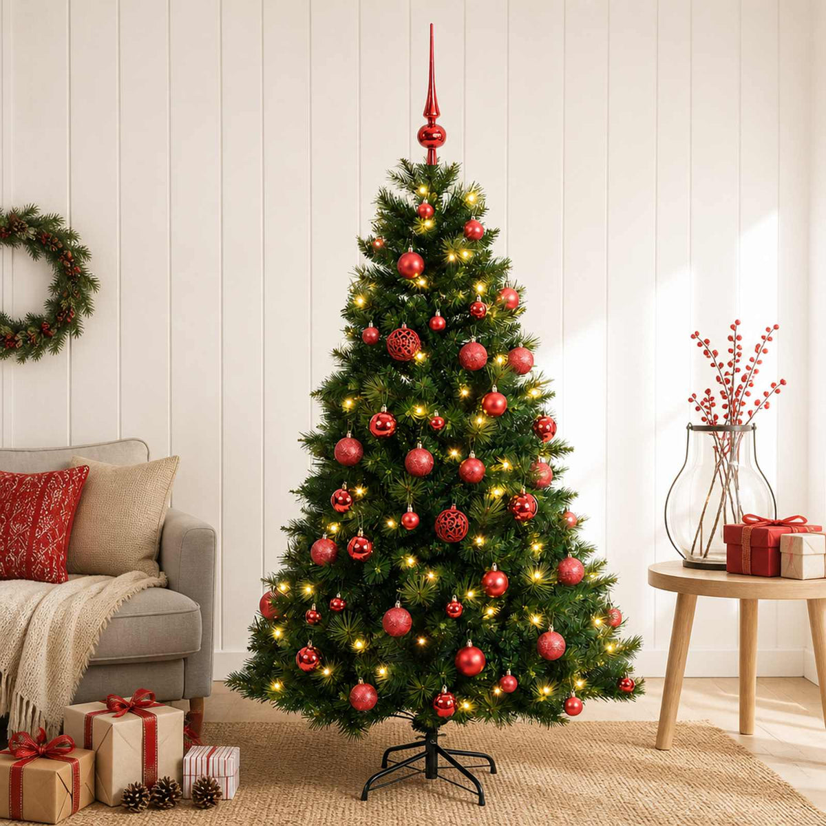 Dirbtinė kalėdinė eglutė su rutuliuku 150 cm 150 LED