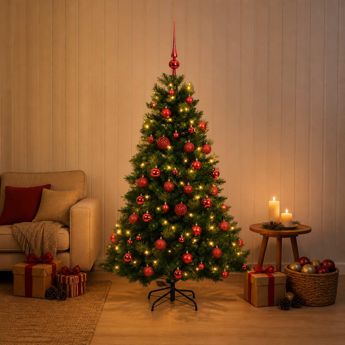 Dirbtinė kalėdinė eglutė su rutuliuku 150 cm 150 LED