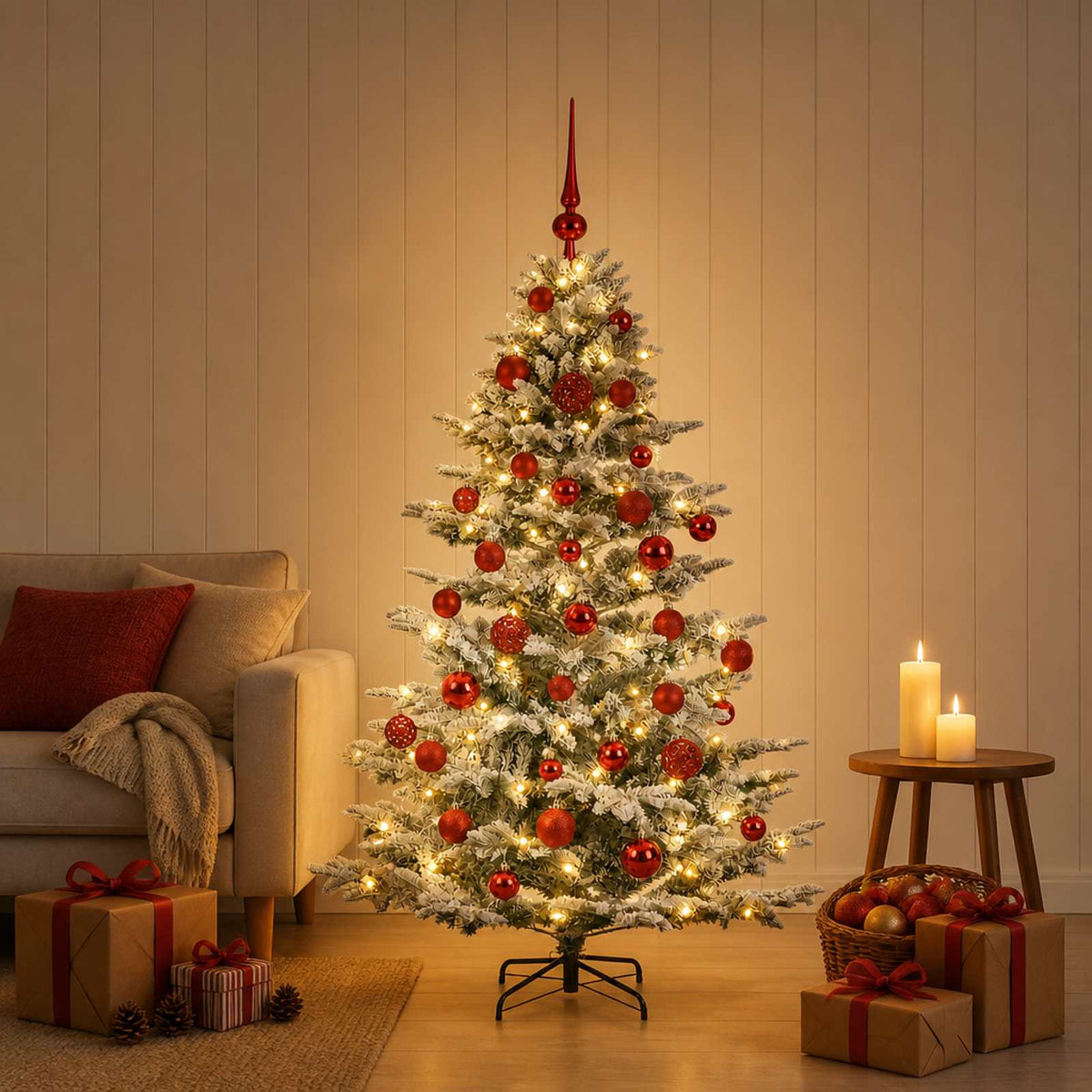 Dirbtinė kalėdinė eglutė su rutuliuku 120 cm 150 LED