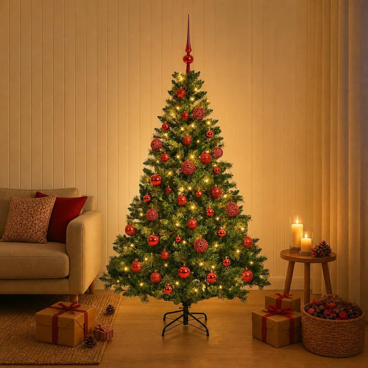 Dirbtinė Kalėdų eglutė su burbulais 150 cm 150 LED Šilta balta