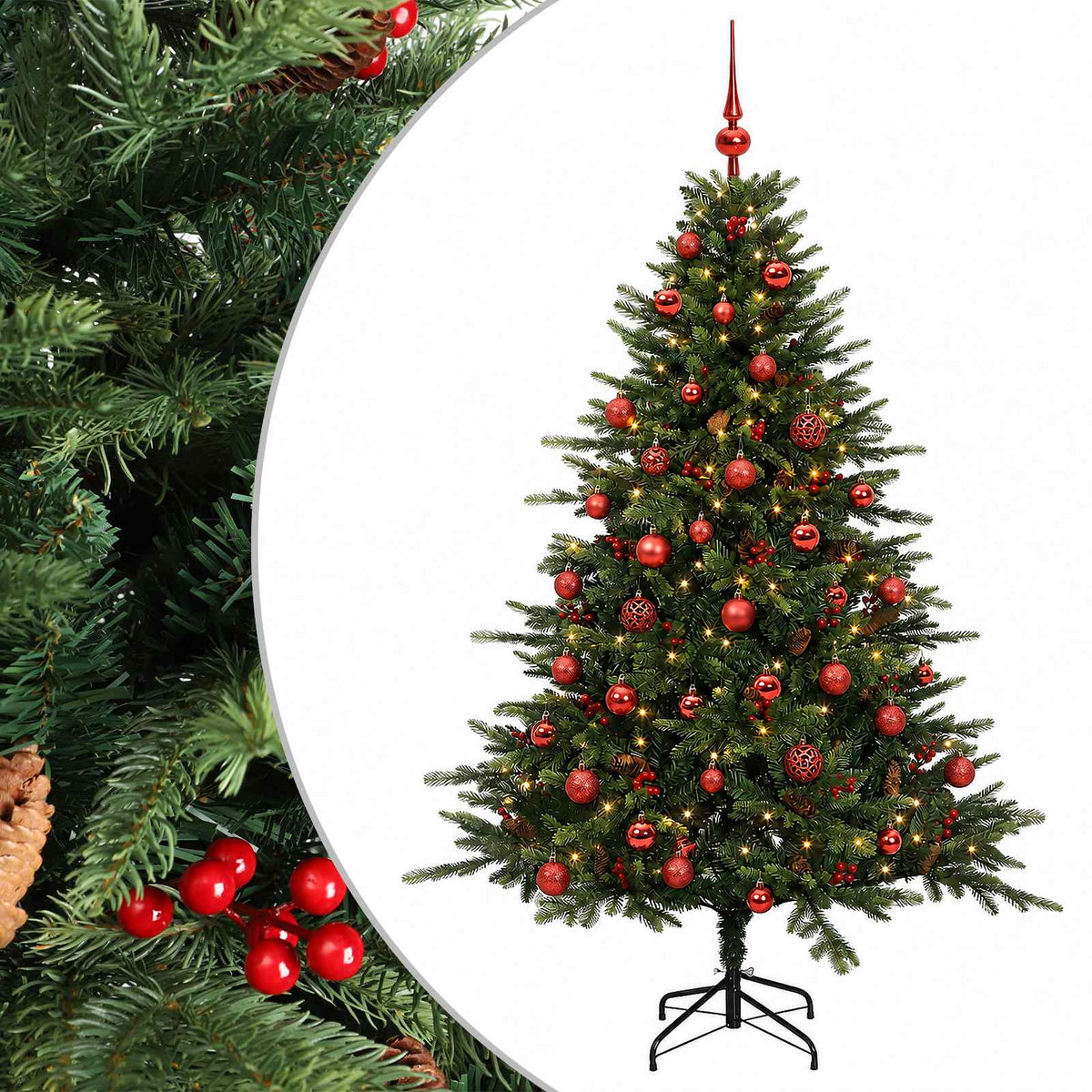 Dirbtinė kalėdinė eglutė su rutuliuku 120 cm 150 LED
