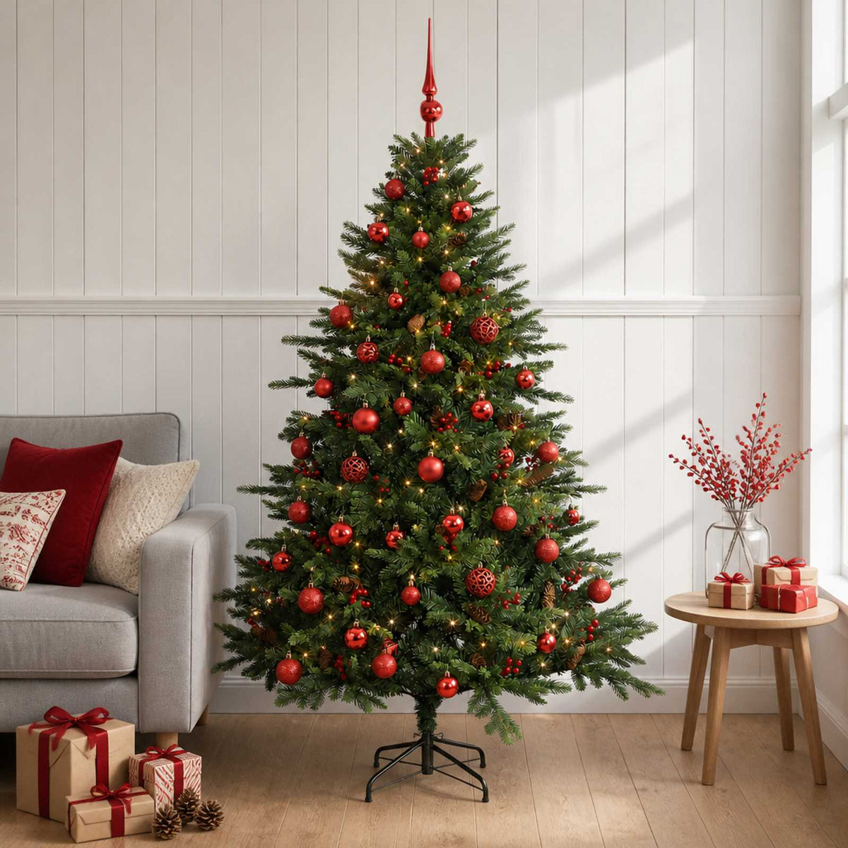 Dirbtinė kalėdinė eglutė su rutuliuku 120 cm 150 LED