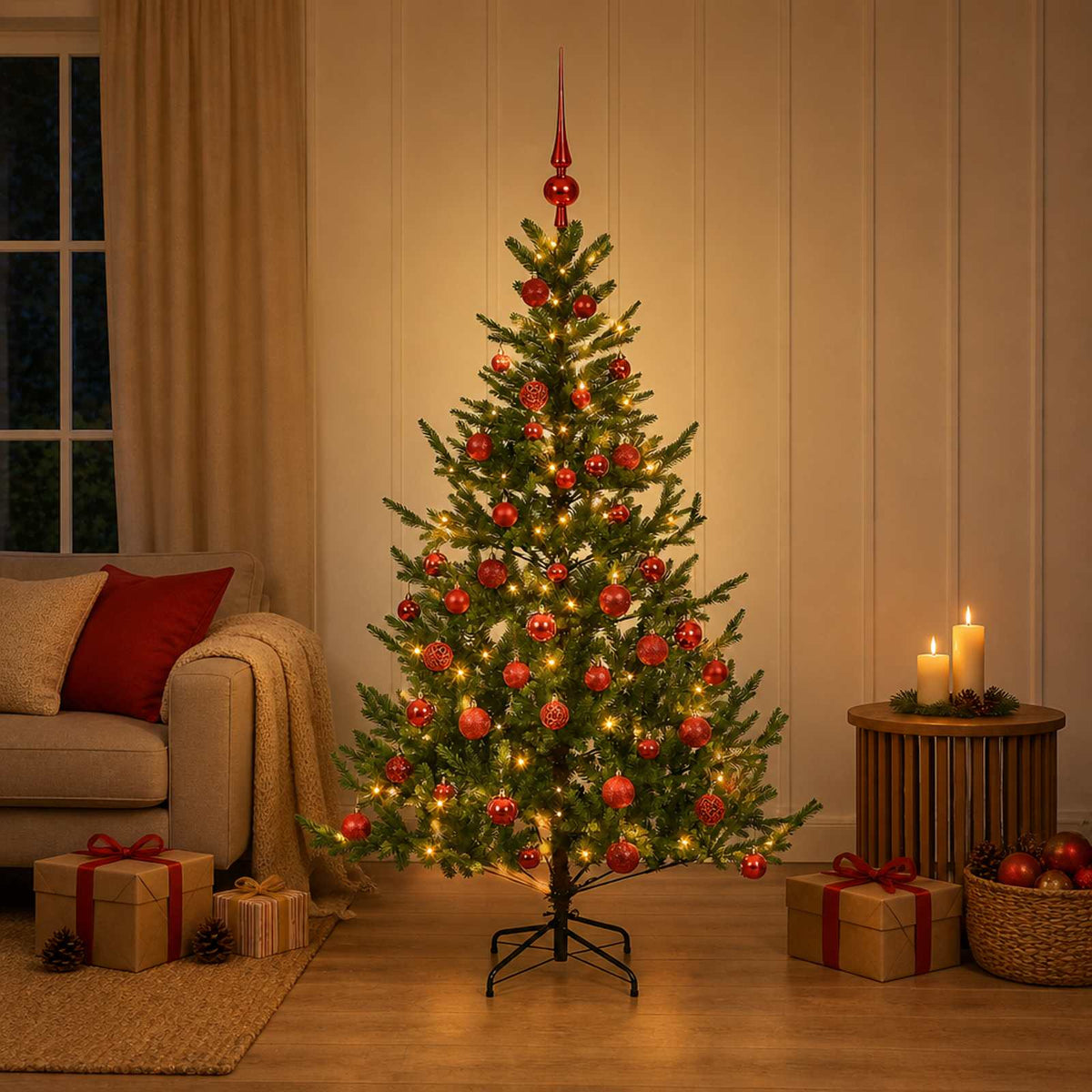 Dirbtinė kalėdinė eglutė su rutuliuku 120 cm 150 LED