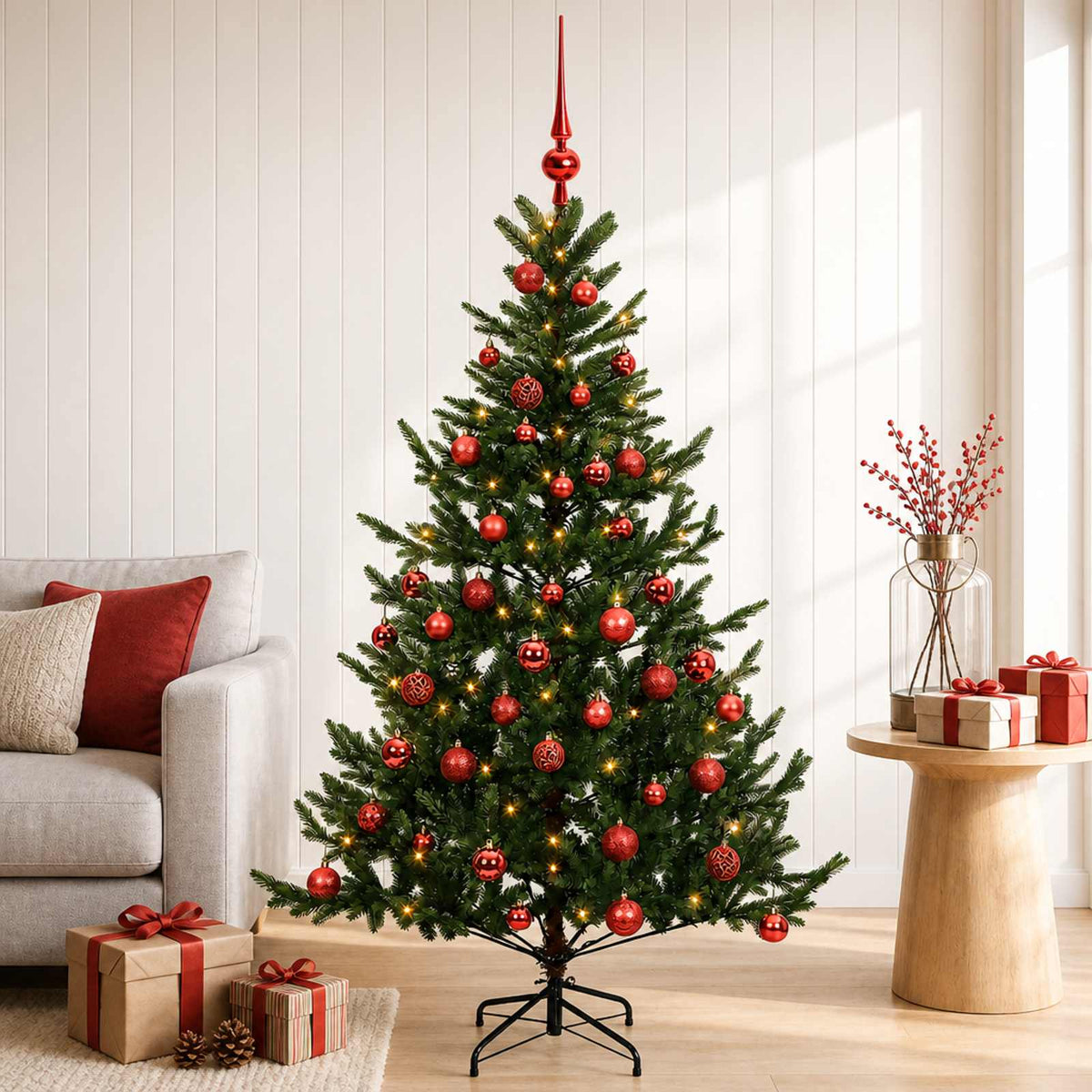Dirbtinė kalėdinė eglutė su rutuliuku 150 cm 150 LED