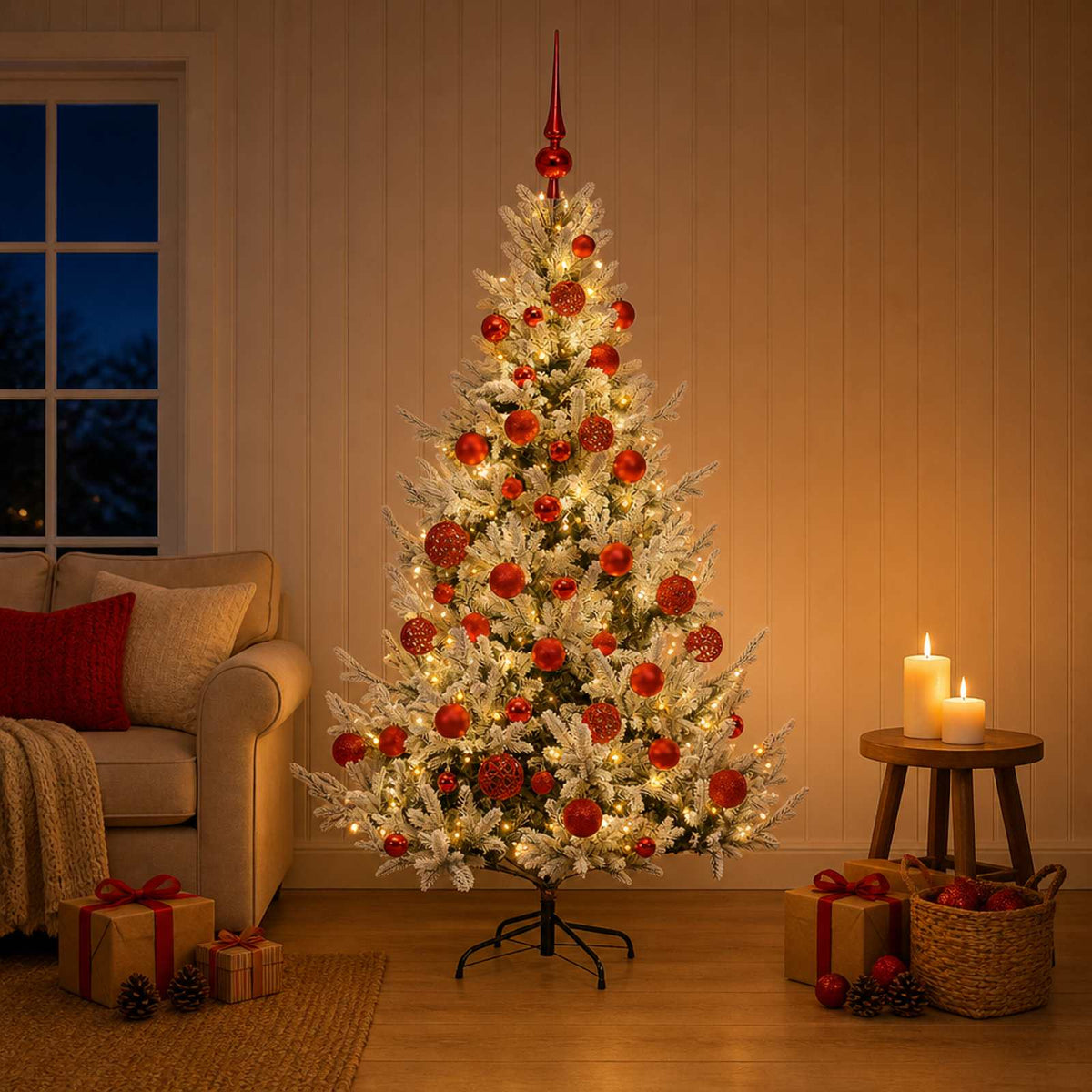 Dirbtinė kalėdinė eglutė su rutuliuku 120 cm 150 LED