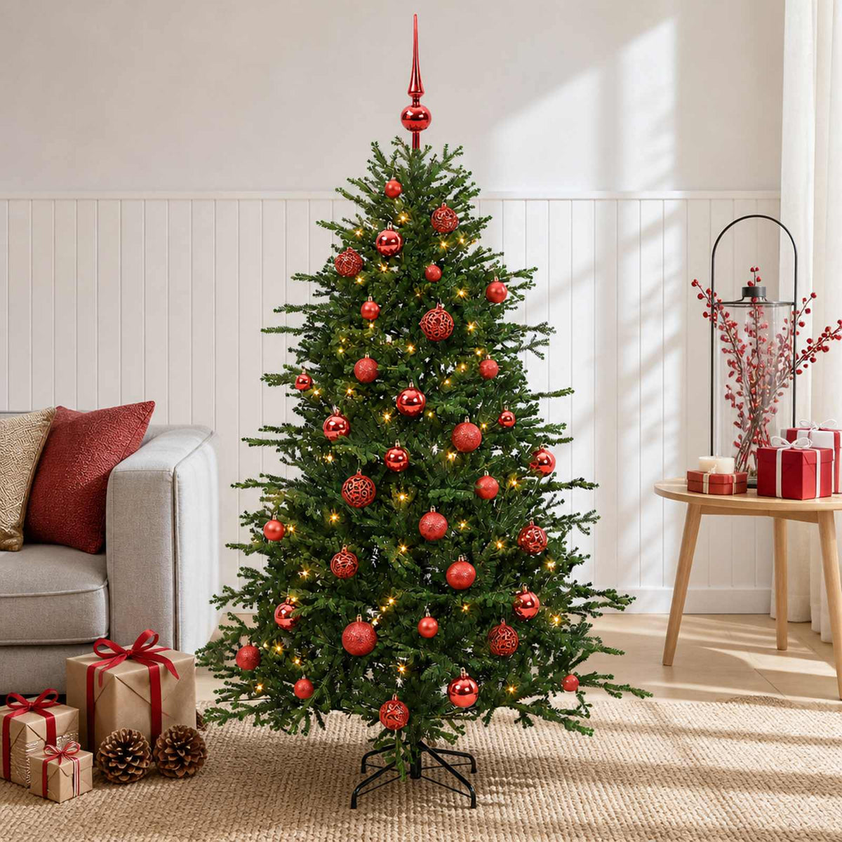 Dirbtinė kalėdinė eglutė su rutuliuku 120 cm 150 LED