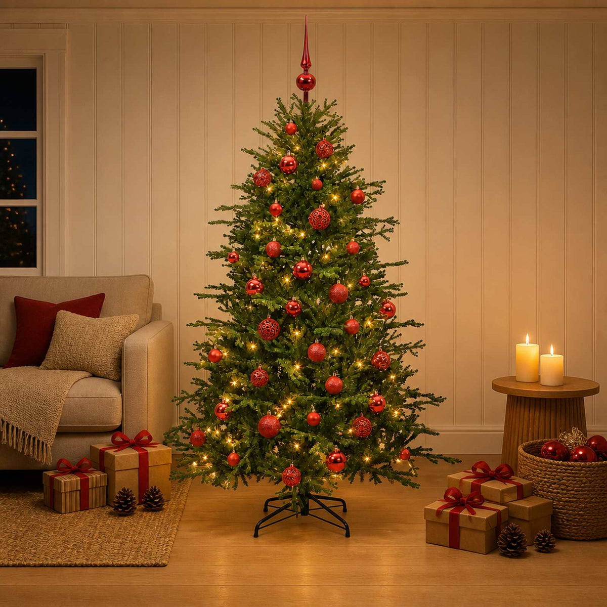 Dirbtinė kalėdinė eglutė su rutuliuku 120 cm 150 LED