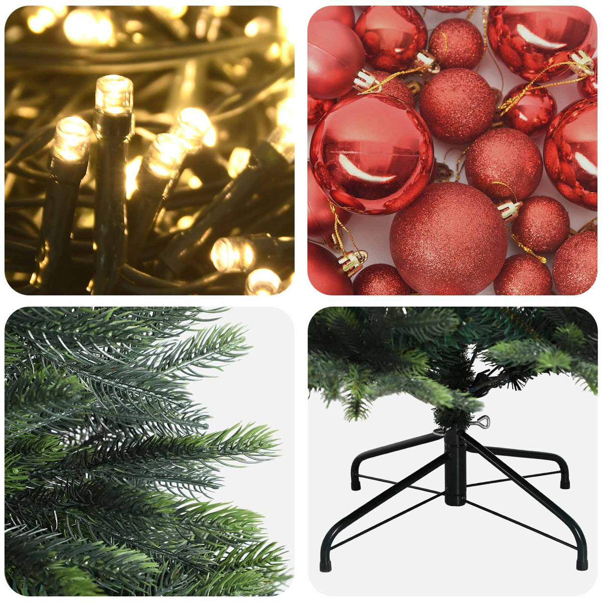 Dirbtinė Kalėdų eglutė su burbulais 120 cm 150 LED Šilta balta
