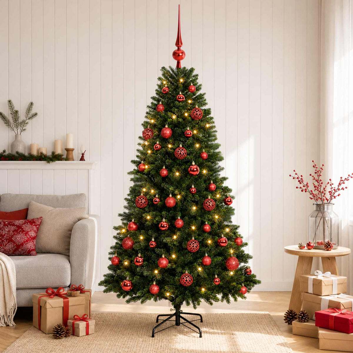 Dirbtinė Kalėdų eglutė su burbulais 120 cm 150 LED Šilta balta