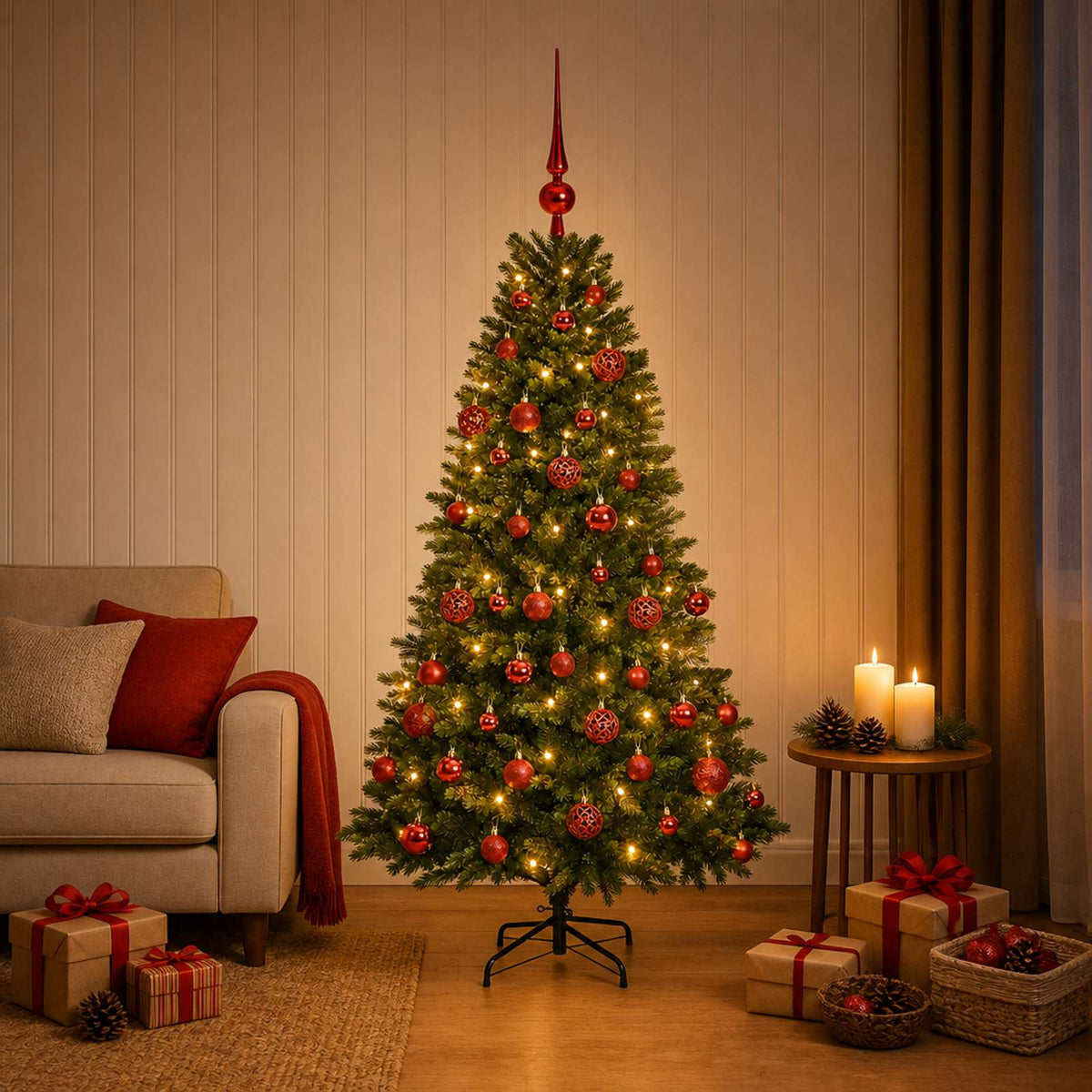 Dirbtinė Kalėdų eglutė su burbulais 120 cm 150 LED Šilta balta