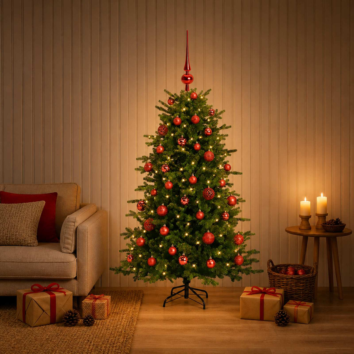 Dirbtinė kalėdinė eglutė su rutuliuku 150 cm 150 LED