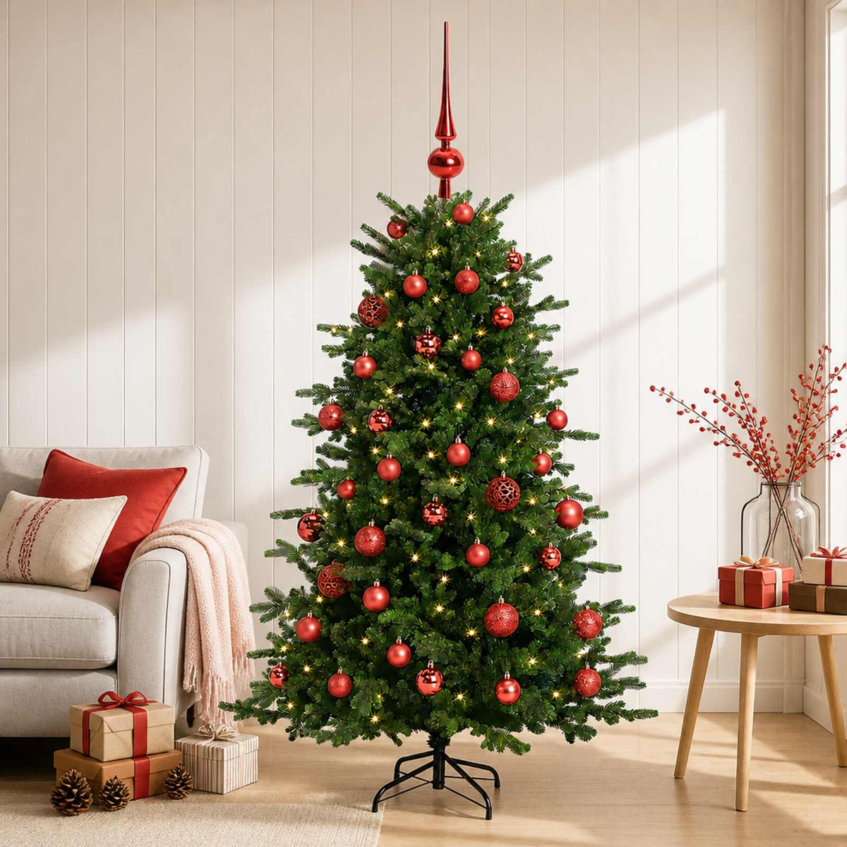 Dirbtinė kalėdinė eglutė su rutuliuku 150 cm 150 LED